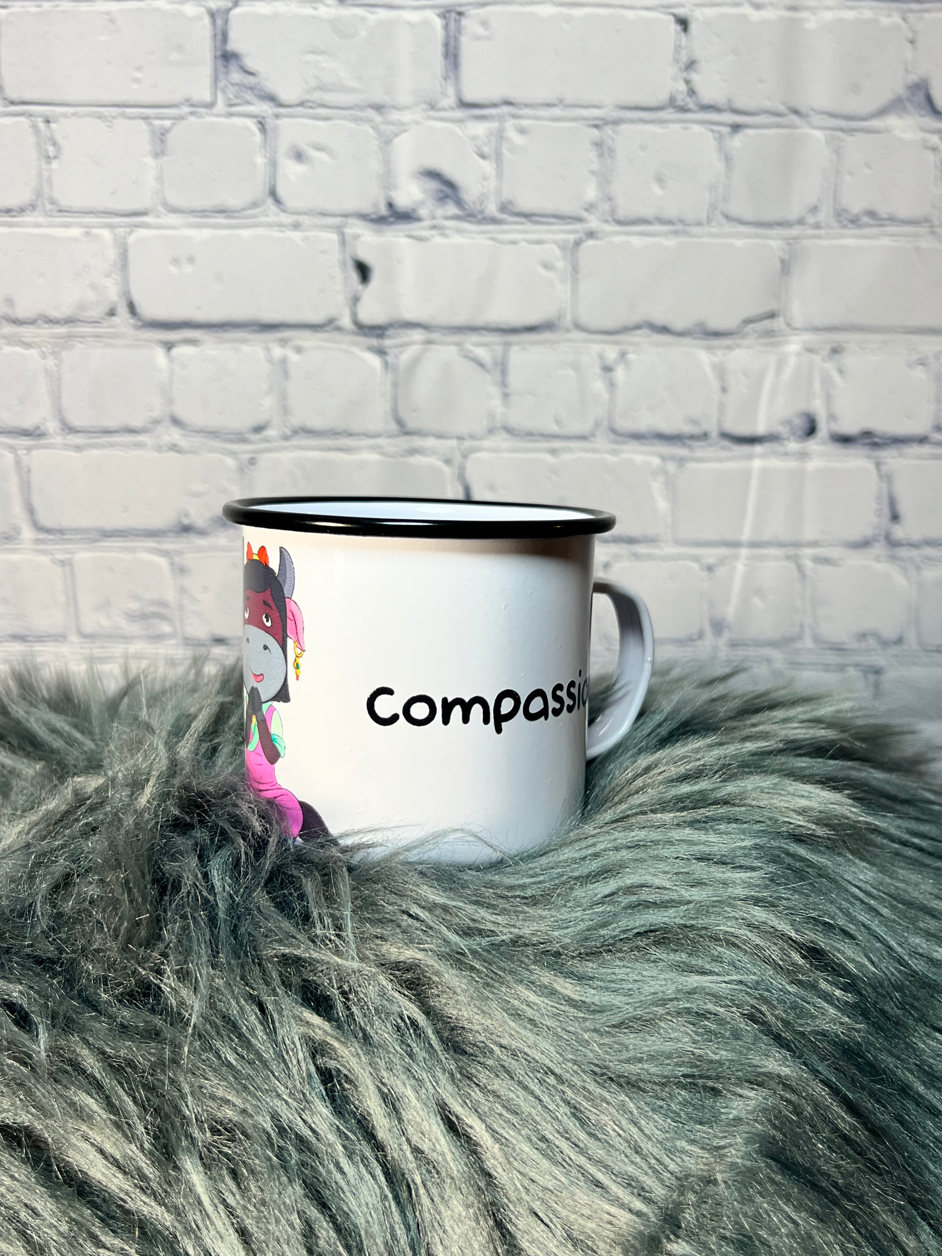 Graphic Enamel Mug- Compassion