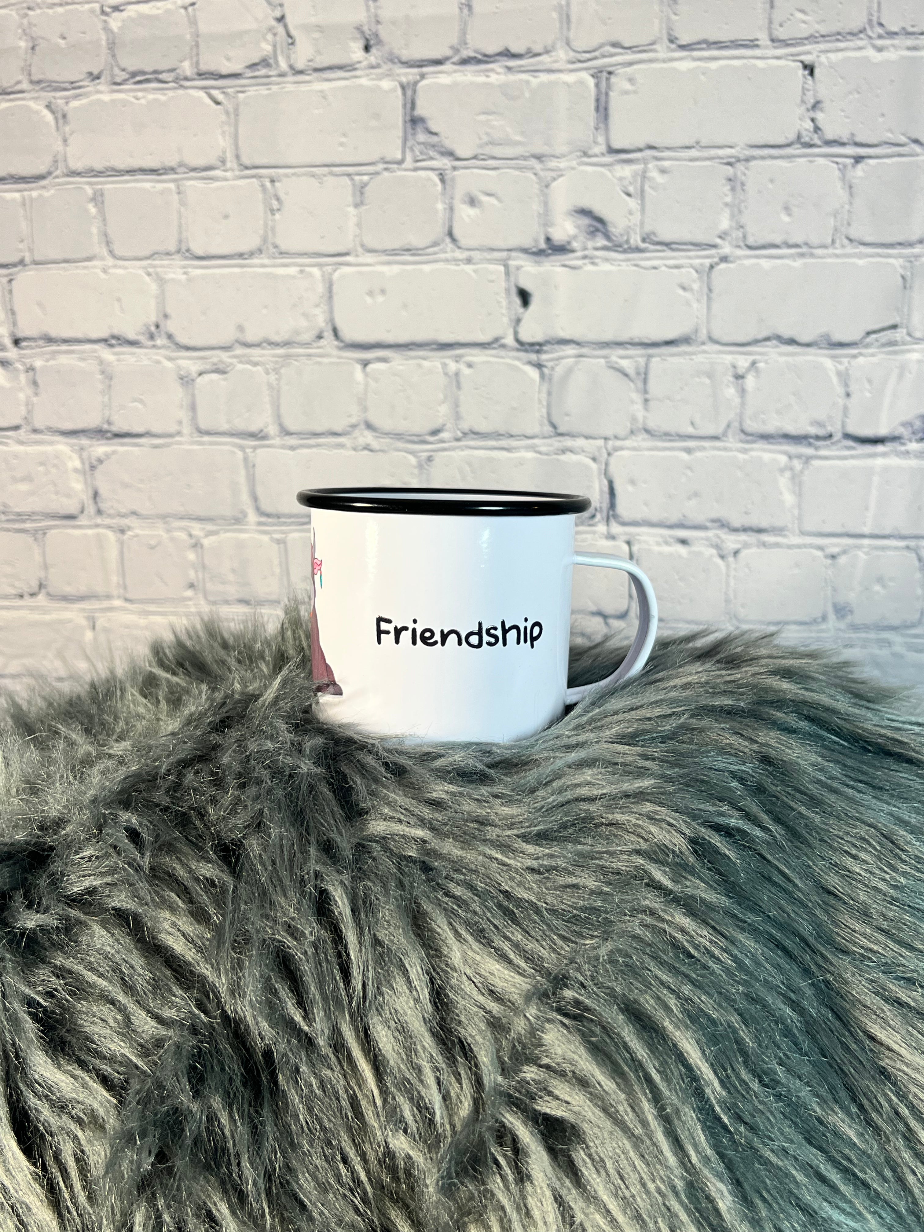 Graphic Enamel Mug- Friendship