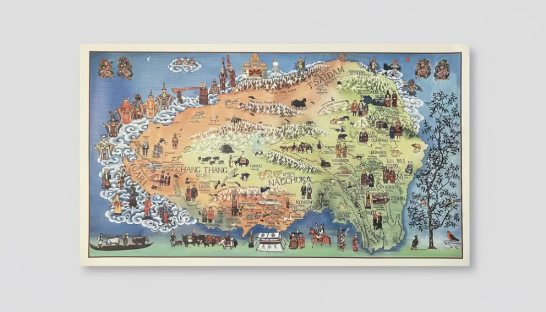 Canvas Map of Tibet